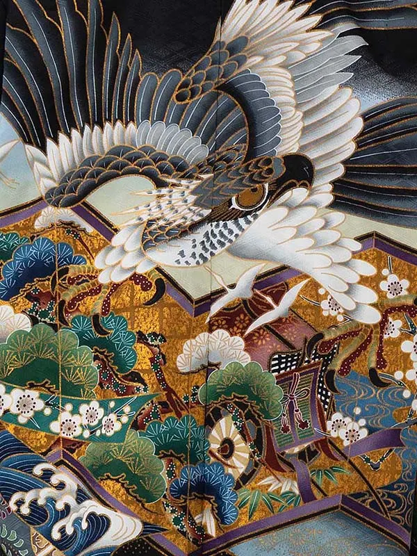 かんたん七五三レンタル(5歳6歳男児袴)  黒鷹×黒縞袴 Y180