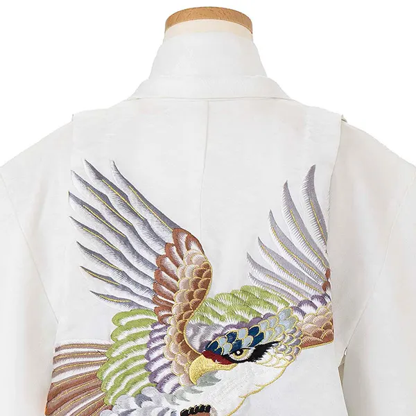 かんたん七五三レンタル(5歳6歳男児袴) 白鷹刺繍×黒金袴 Y181