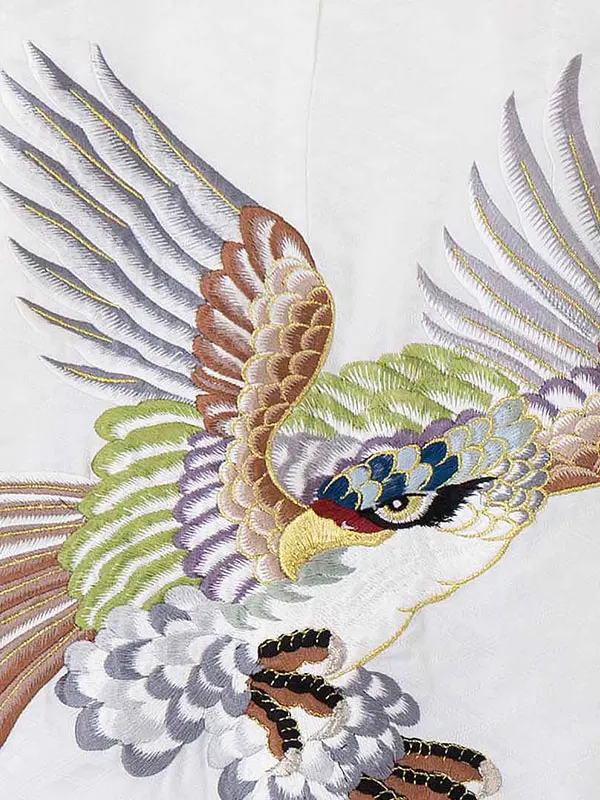 かんたん七五三レンタル(5歳6歳男児袴) 白鷹刺繍×黒金袴 Y181