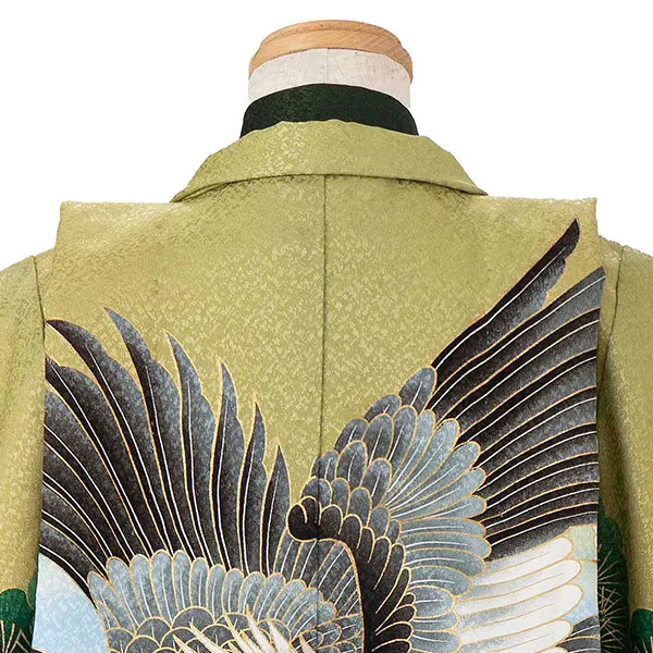 かんたん七五三レンタル(3歳4歳男児袴) 緑鷹×金袴 Y187