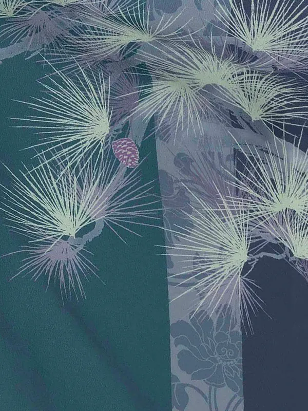 かんたん七五三レンタル(5.6歳男児袴) ／ 緑松×縞袴 Y194