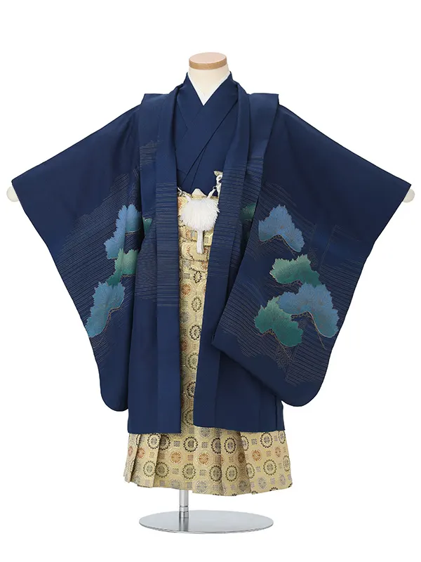 かんたん七五三レンタル(4.5歳男児袴)青鷹松×金蜀江紋袴 Y214