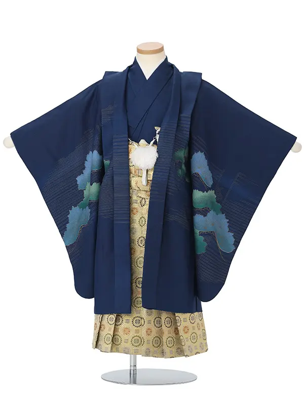 かんたん七五三レンタル(4.5歳男児袴)青鷹松×金蜀江紋袴 Y214
