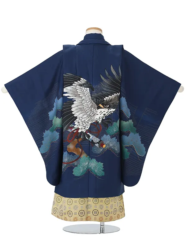 かんたん七五三レンタル(4.5歳男児袴)青鷹松×金蜀江紋袴 Y214