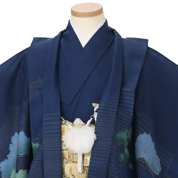 かんたん七五三レンタル(4.5歳男児袴)青鷹松×金蜀江紋袴 Y214