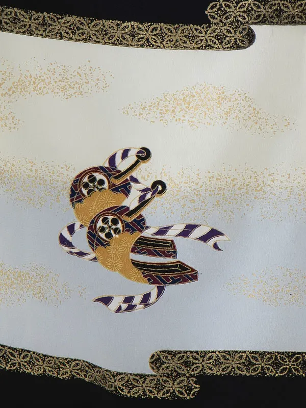 かんたん七五三レンタル(5歳男児袴)／黒兜軍配×金蜀江紋袴 Z041