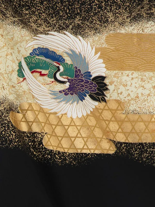 かんたん七五三レンタル(5歳6歳男児袴)／黒鷹龍兜×金蜀江紋袴 Z055