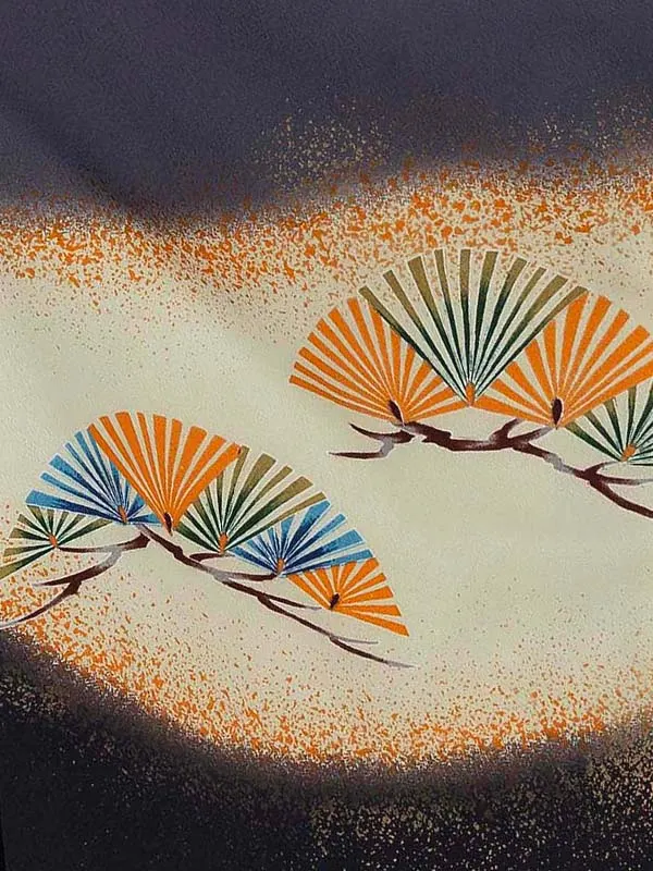 かんたん七五三レンタル(5歳6歳男児袴)／グレー兜松×黒縞袴 Z347