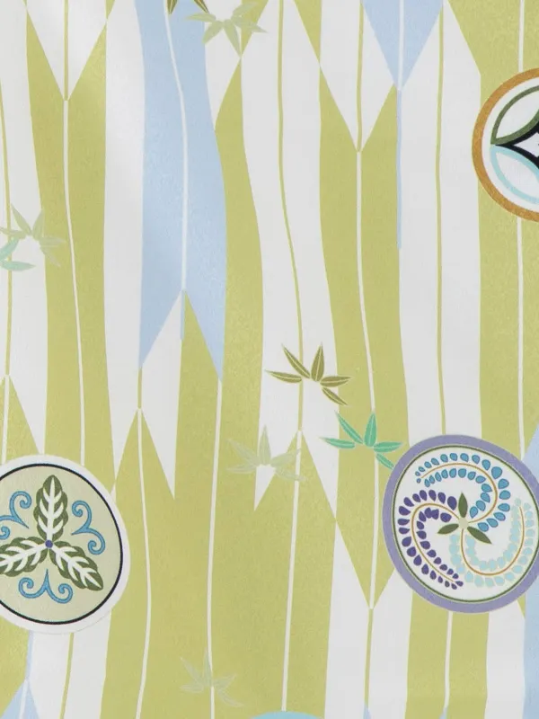 七五三レンタル(3歳男児被布)／ベージュ×白黄緑矢羽丸紋 Z637