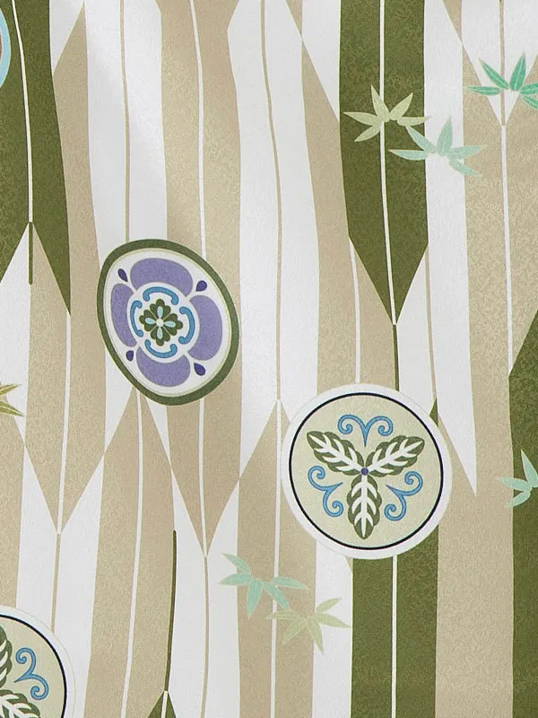 七五三レンタル(3歳男児被布)／黒矢羽 兜×ベージュ緑矢羽丸紋 Z638