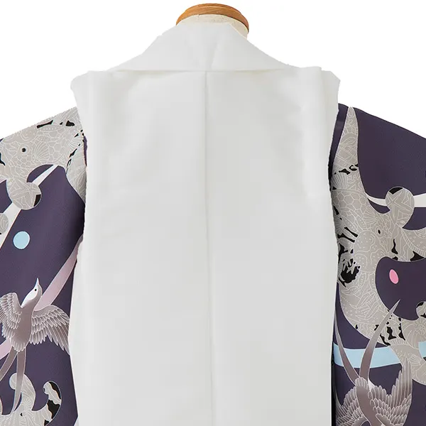 七五三レンタル(3歳男児被布)／白 兜×グレー燕 Z750