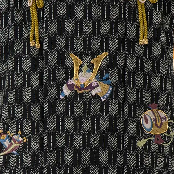 七五三レンタル(3歳男児被布)／黒矢羽 兜×クリーム菊 Z831_4