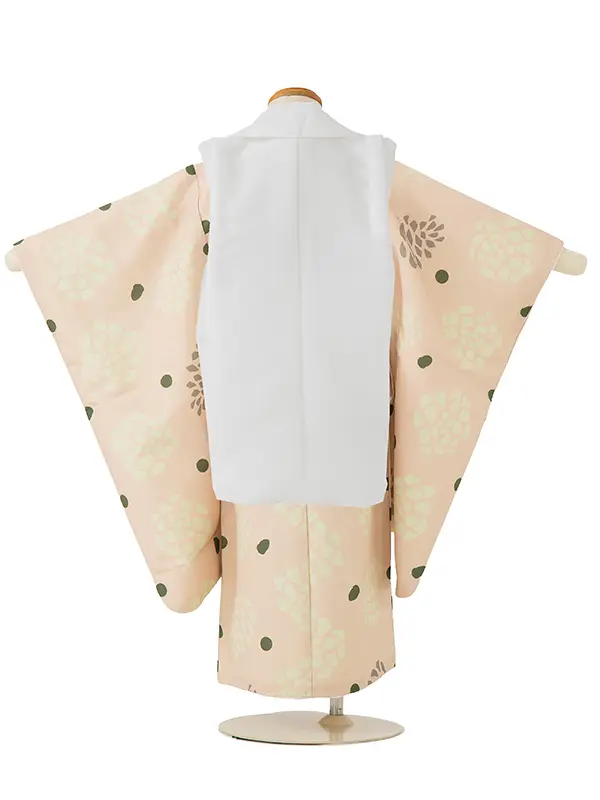 七五三レンタル(3歳男児被布)／白 兜×ベージュ菊 Z832