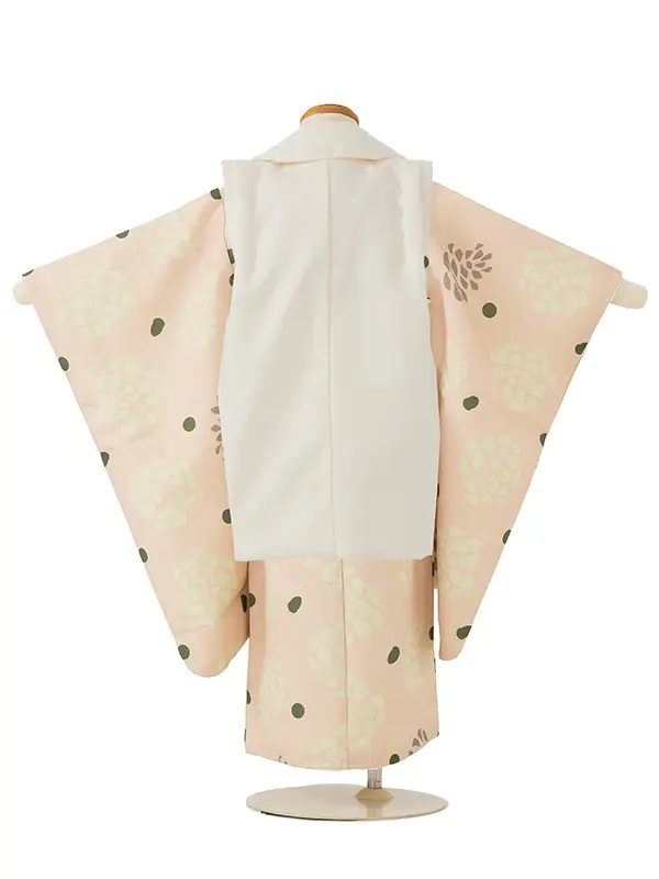 七五三レンタル(3歳男児被布)／ベージュ 兜×ベージュ菊 Z832