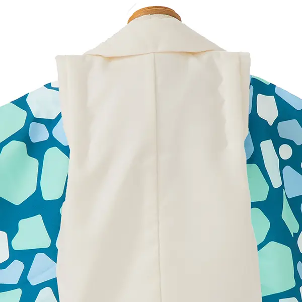 七五三レンタル(3歳男児被布)／ベージュ 兜×グレーモダン柄 Z836