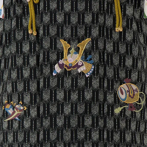 七五三レンタル(3歳男児被布)／黒矢羽 兜×グレー兜松楓 Z859_4