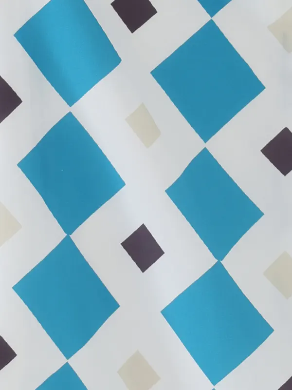 七五三レンタル(3歳男児被布)／ベージュ 兜×水色モダン柄 Z891