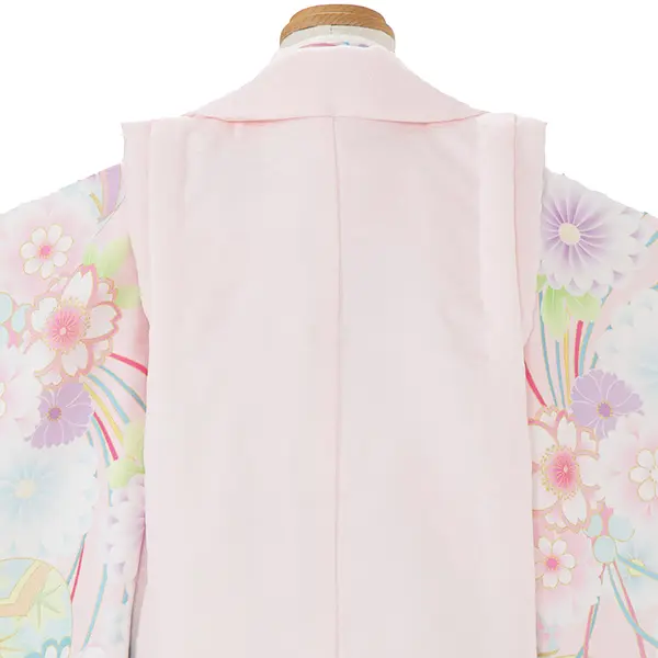 七五三レンタル(3歳女児被布)式部浪漫 ピンクくす玉×ピンク梅菊まり Z161