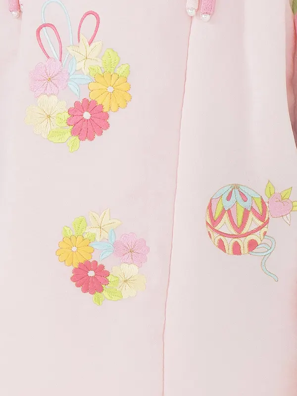 七五三レンタル(3歳女児被布)式部浪漫 ピンクくす玉×ピンク梅菊まり Z161