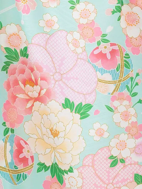 七五三レンタル(3歳女児被布)式部浪漫 白 桜菊刺繍×ヒワ 梅疋田 Z178