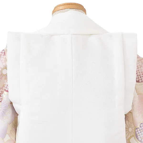 七五三レンタル(3歳女児被布)白 梅まり×薄ピンク 金彩桜づくし Z195