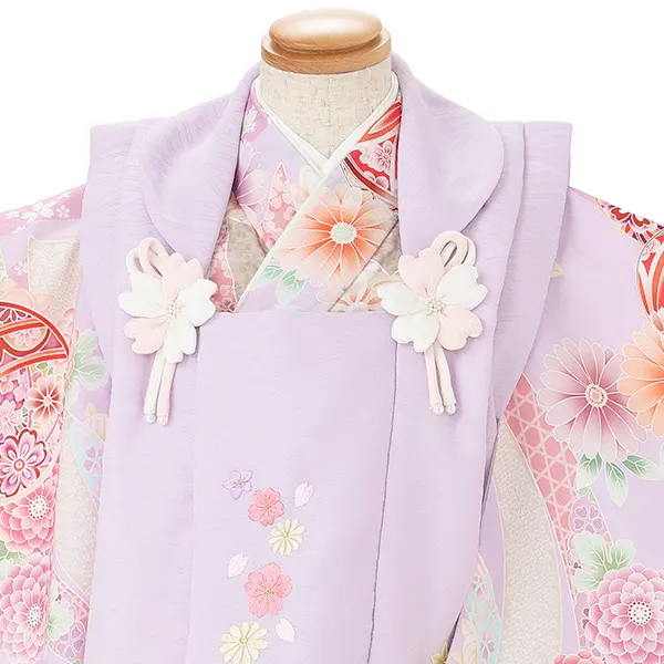 七五三レンタル(3歳女児被布) 紫鞠×紫桜 Z206