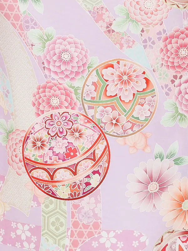 七五三レンタル(3歳女児被布) 紫鞠×紫桜 Z206