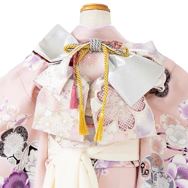 七五三レンタル(7歳女児結び帯)薄紅色 桜くす玉 Z760