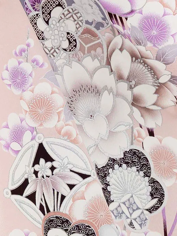 七五三レンタル(7歳女児結び帯)薄紅色 桜くす玉 Z760