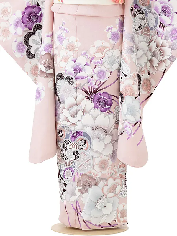 七五三レンタル(7歳女児結び帯)薄紅色 桜くす玉 Z760