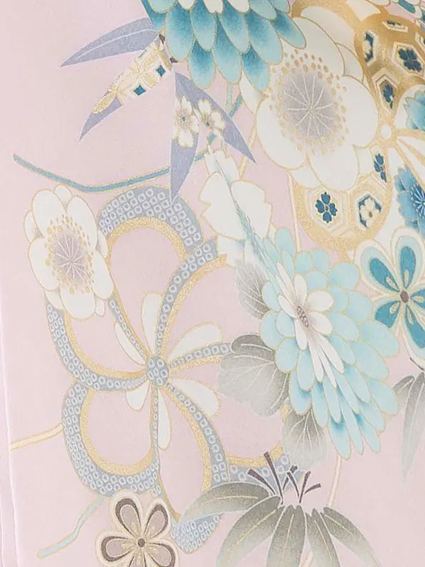 七五三レンタル(7歳女児結び帯) ピンク 花 Z761