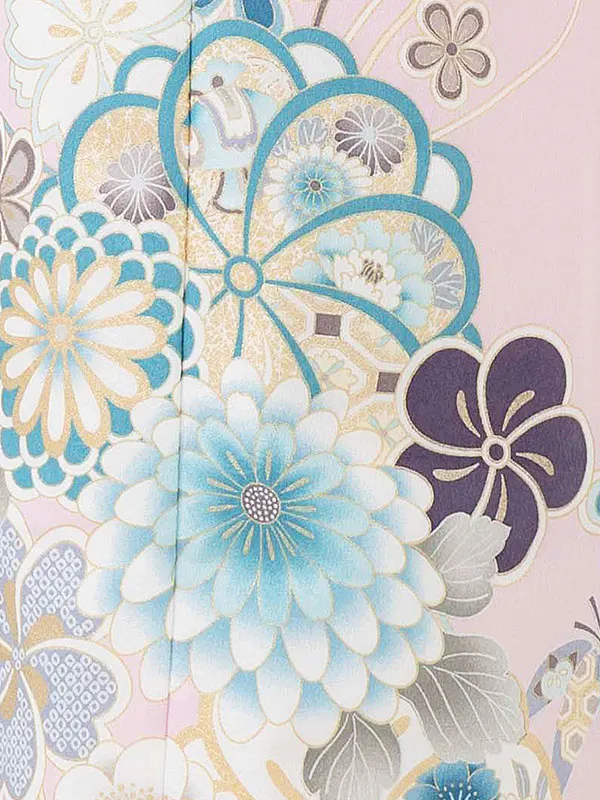 七五三レンタル(7歳女児結び帯) ピンク 花 Z761