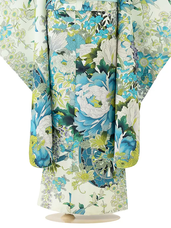 七五三レンタル(7歳女児結び帯) 青 花車 Z771