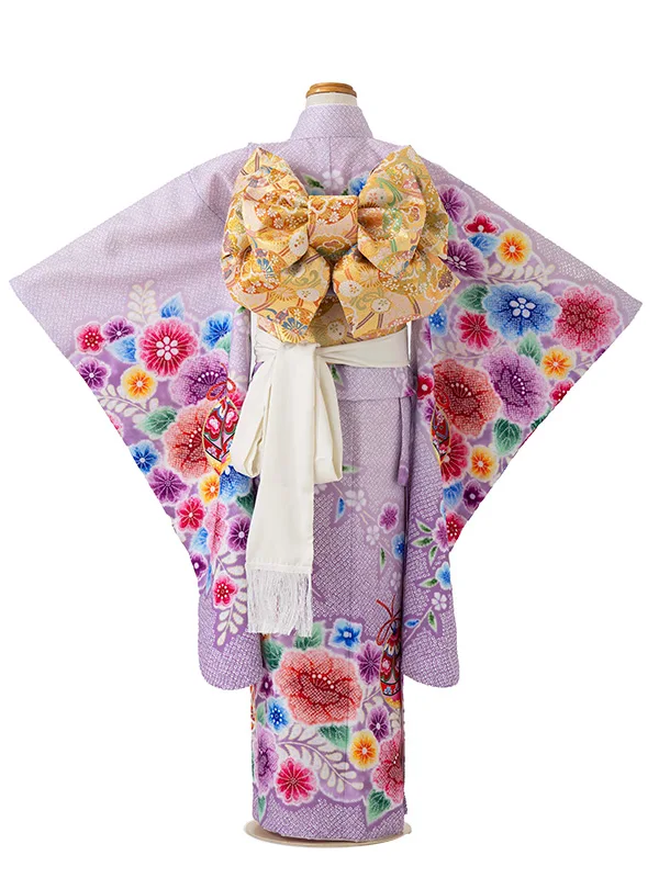 七五三レンタル(7歳女児結び帯)紫 鈴蘭 Z776