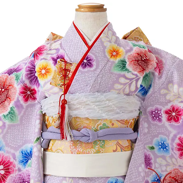 七五三レンタル(7歳女児結び帯)紫 鈴蘭 Z776