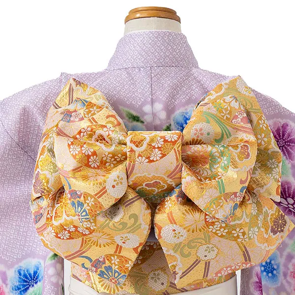 七五三レンタル(7歳女児結び帯)紫 鈴蘭 Z776