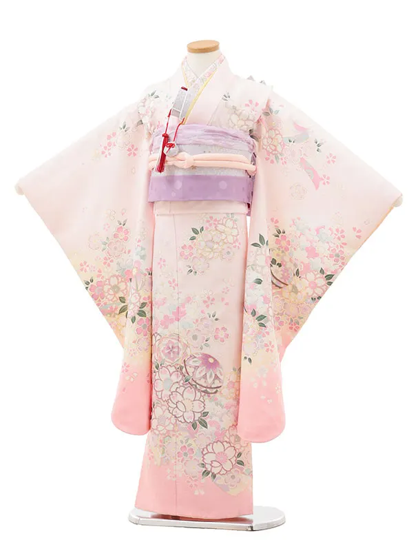 七五三レンタル(7歳女児結び帯)ブランド 淡ピンク 桜まり Z783
