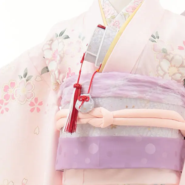 七五三レンタル(7歳女児結び帯)ブランド 淡ピンク 桜まり Z783