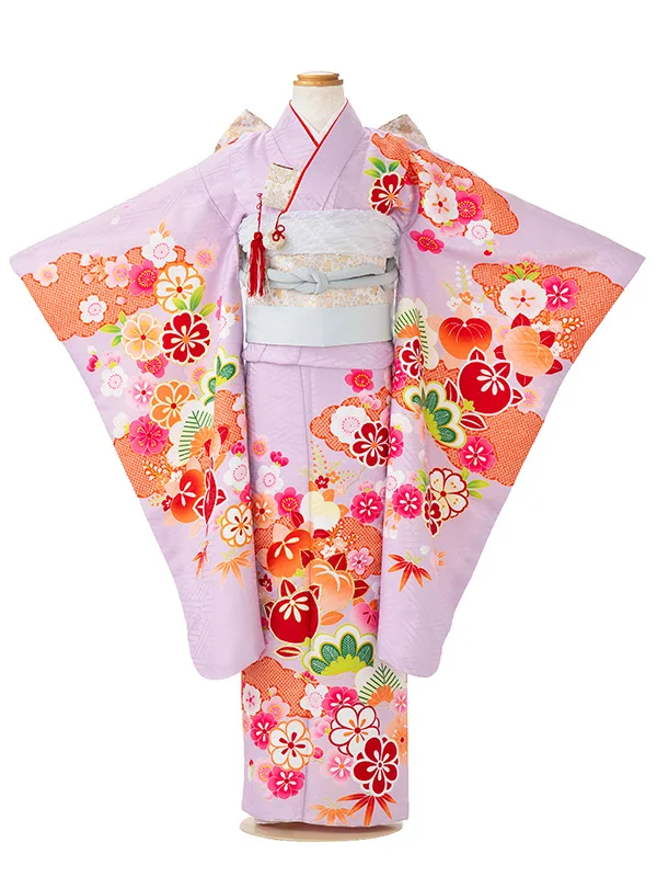 七五三レンタル(7歳女児結び帯)紫 すずらん Z785