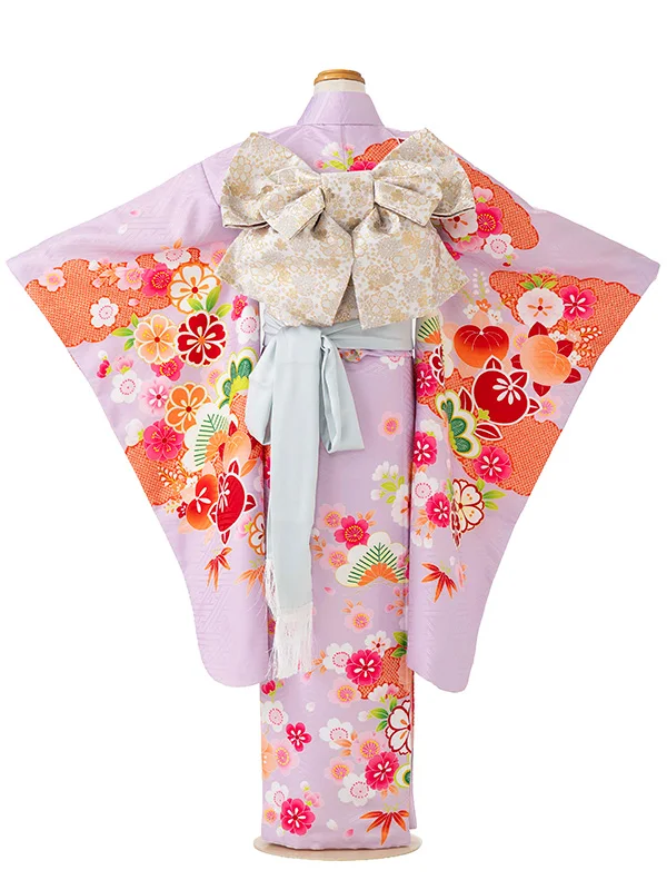 七五三レンタル(7歳女児結び帯)紫 すずらん Z785