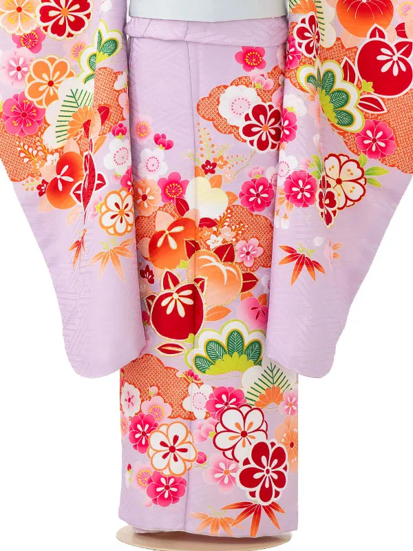 七五三レンタル(7歳女児結び帯)紫 すずらん Z785