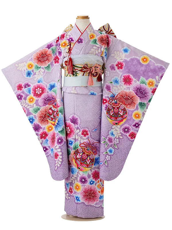 七五三レンタル(7歳女児結び帯)紫 すずらん Z787