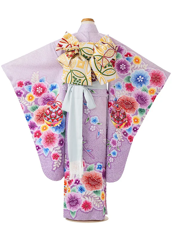 七五三レンタル(7歳女児結び帯)紫 すずらん Z787