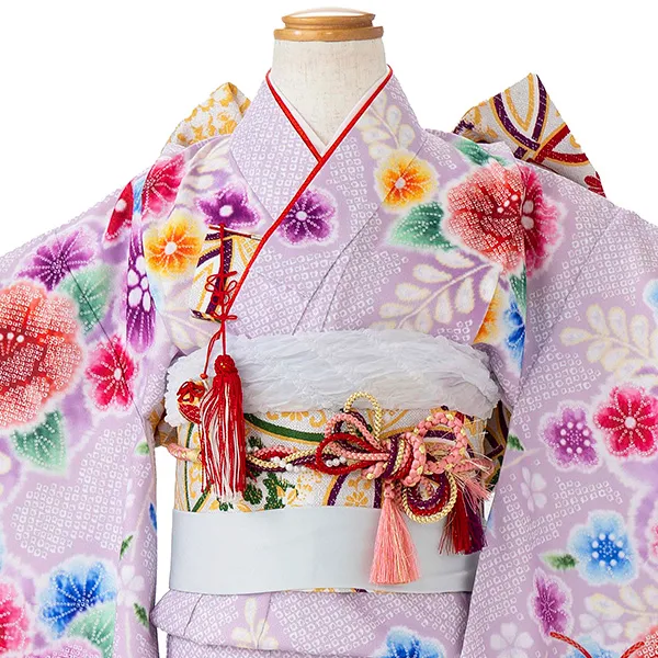 七五三レンタル(7歳女児結び帯)紫 すずらん Z787