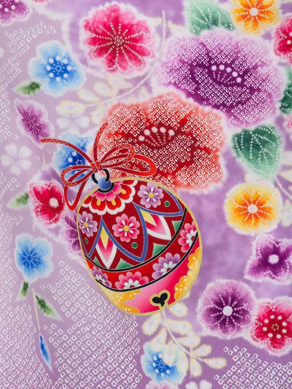 七五三レンタル(7歳女児結び帯)紫 すずらん Z787