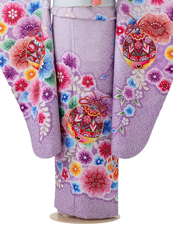 七五三レンタル(7歳女児結び帯)紫 すずらん Z787