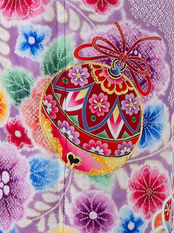 七五三レンタル(7歳女児結び帯)紫 すずらん Z787