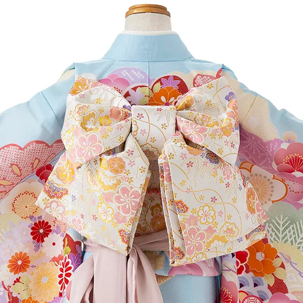 七五三レンタル(7歳女児結び帯)式部浪漫 水色 梅重ね Z791