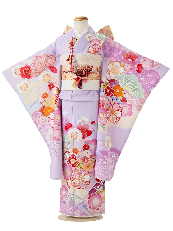 七五三レンタル(7歳女児結び帯)式部浪漫 藤色 梅重ね Z792