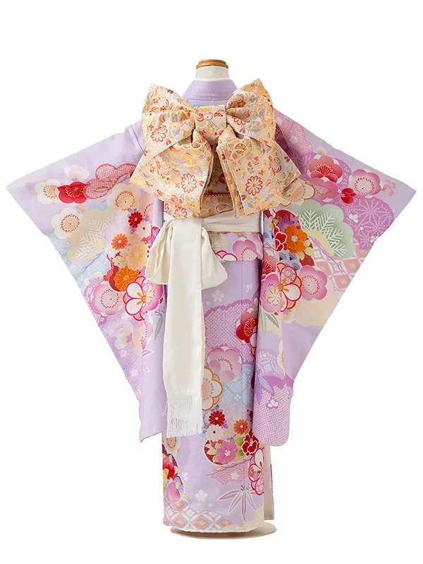 七五三レンタル(7歳女児結び帯)式部浪漫 藤色 梅重ね Z792